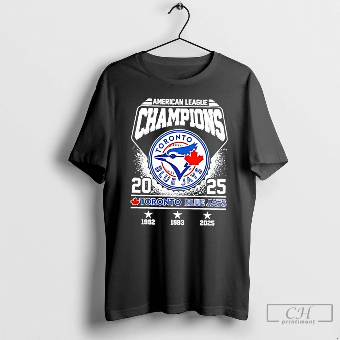 Classic 2025 American League Champions Toronto Blue Jays Baseball Logo T Shirts