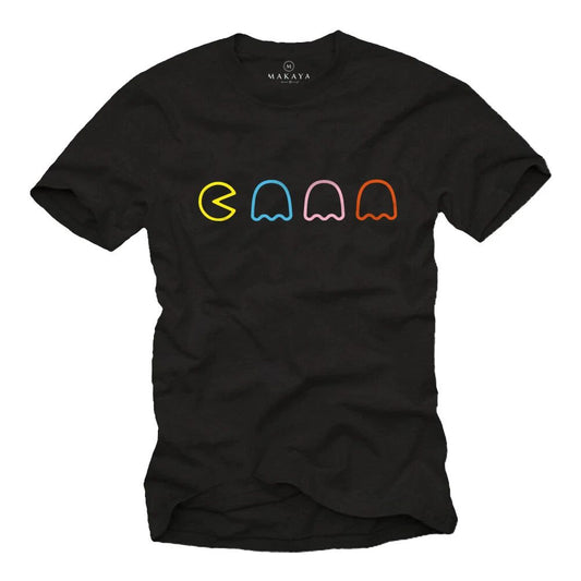 Mens T-Shirt Black Vintage Nerd Theme IT Gift Computer Freak mAn Gamer