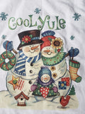 Vintage Christmas Cool Snowman Family Cotton T-Shirt By Jerzees Size XL