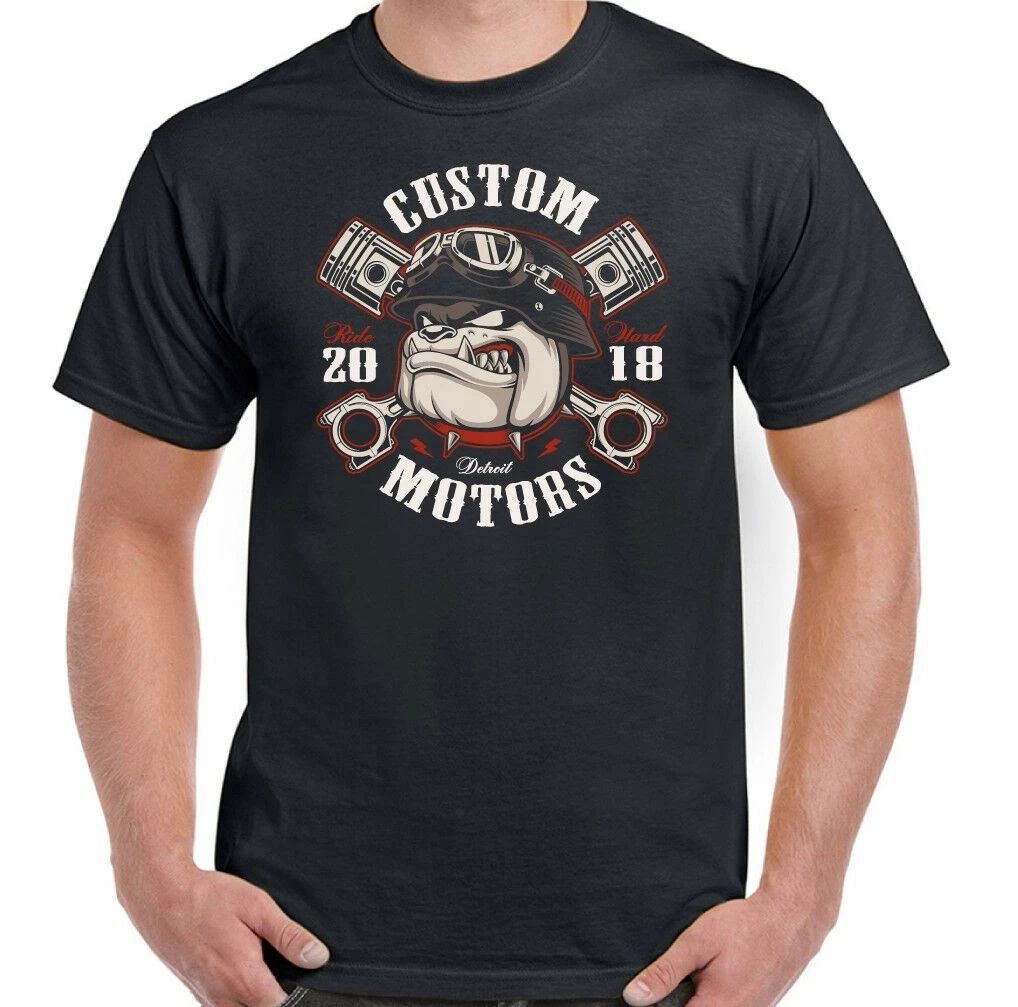 BIKER T-SHIRT Motorbike Motorcycle Cafe Racer Chopper Bike Mens Funny Skull Top