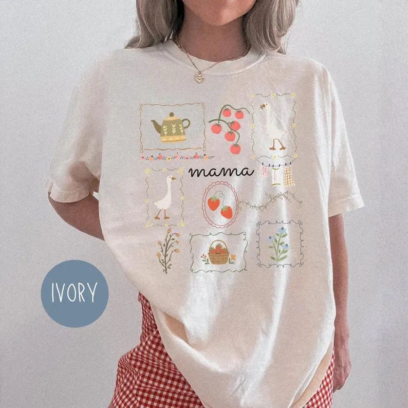Cottagecore Mom Comfort Tee Aesthetic Floral Gift