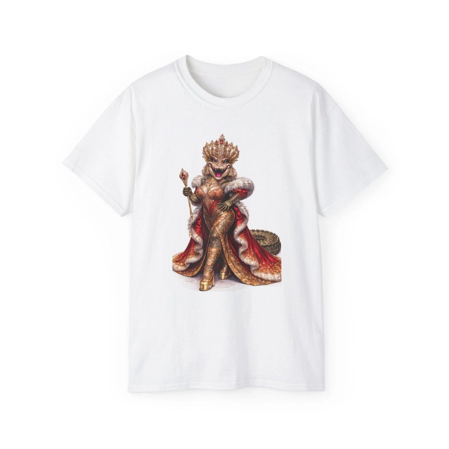 Regal Snake King T-Shirt | Fantasy Serpent Monarch Illustration