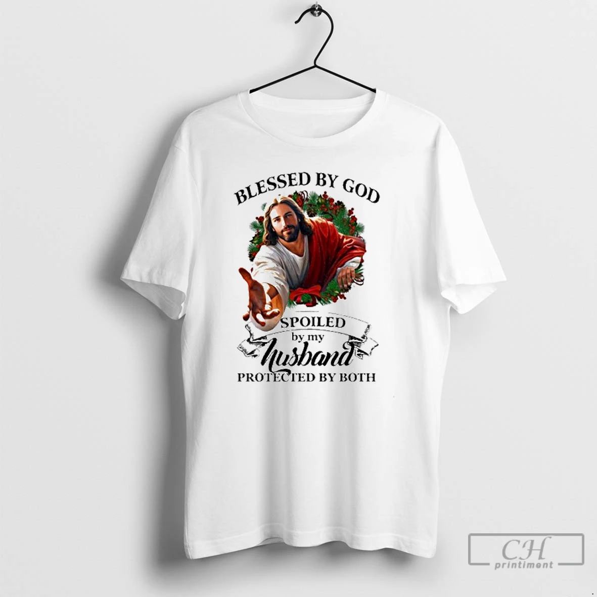 Premium Blessed By God Spoiled By My Husband T Shirts