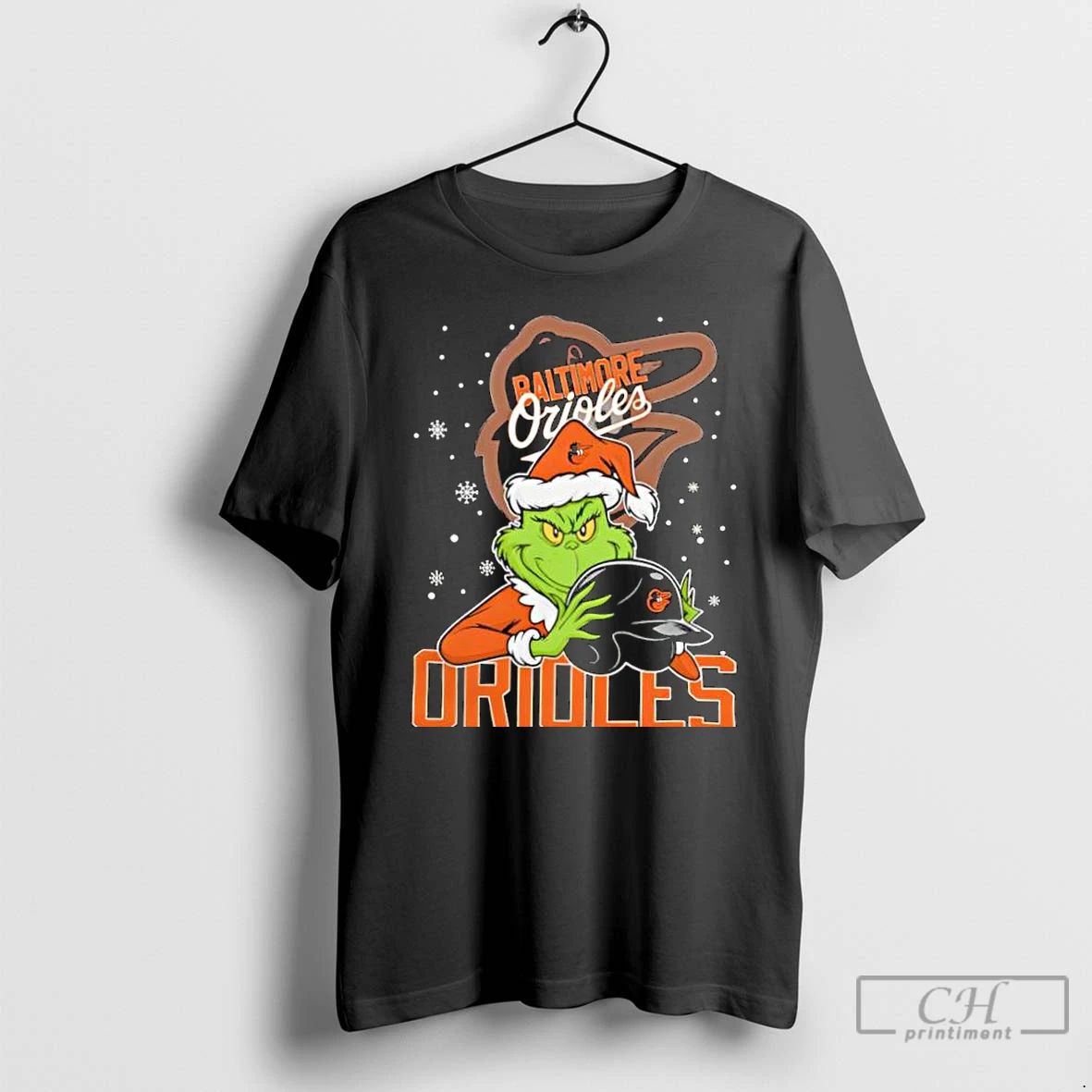 Classic Grinch Baltimore Orioles Baseball Logo Christmas T Shirts