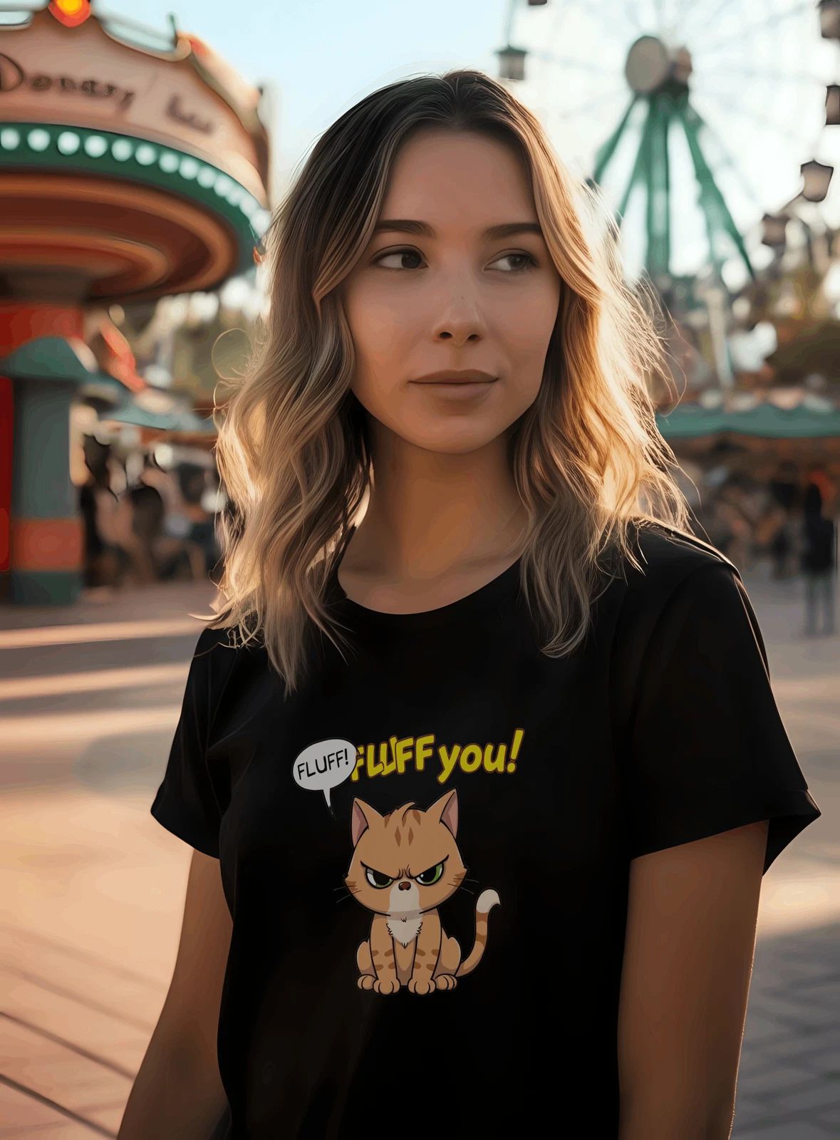 Funny “Fluff!” Cat Graphic T-Shirt – Hilarious Gift for Cat Lovers