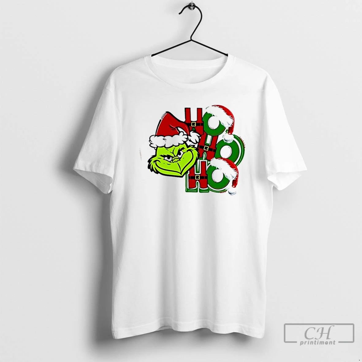 Classic Grinch Ho Ho Ho Santa Hat Merry Christmas T Shirts
