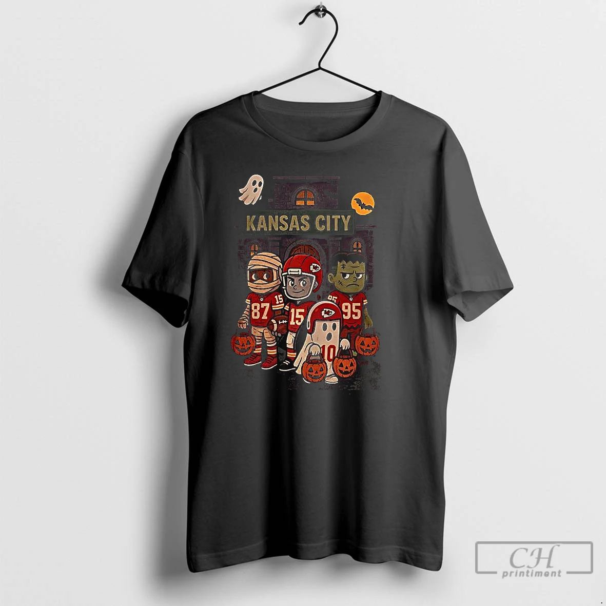 Premium Kansas City Chiefs Football Trick Or Treat Halloween Character T Shirts