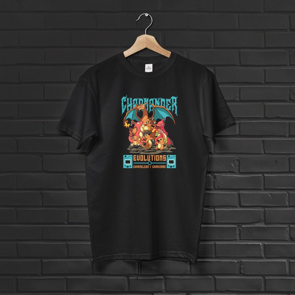 Charmander Evolution Graphic Tee Shirt Charmeleon Charizard Men’s Streetwear Top
