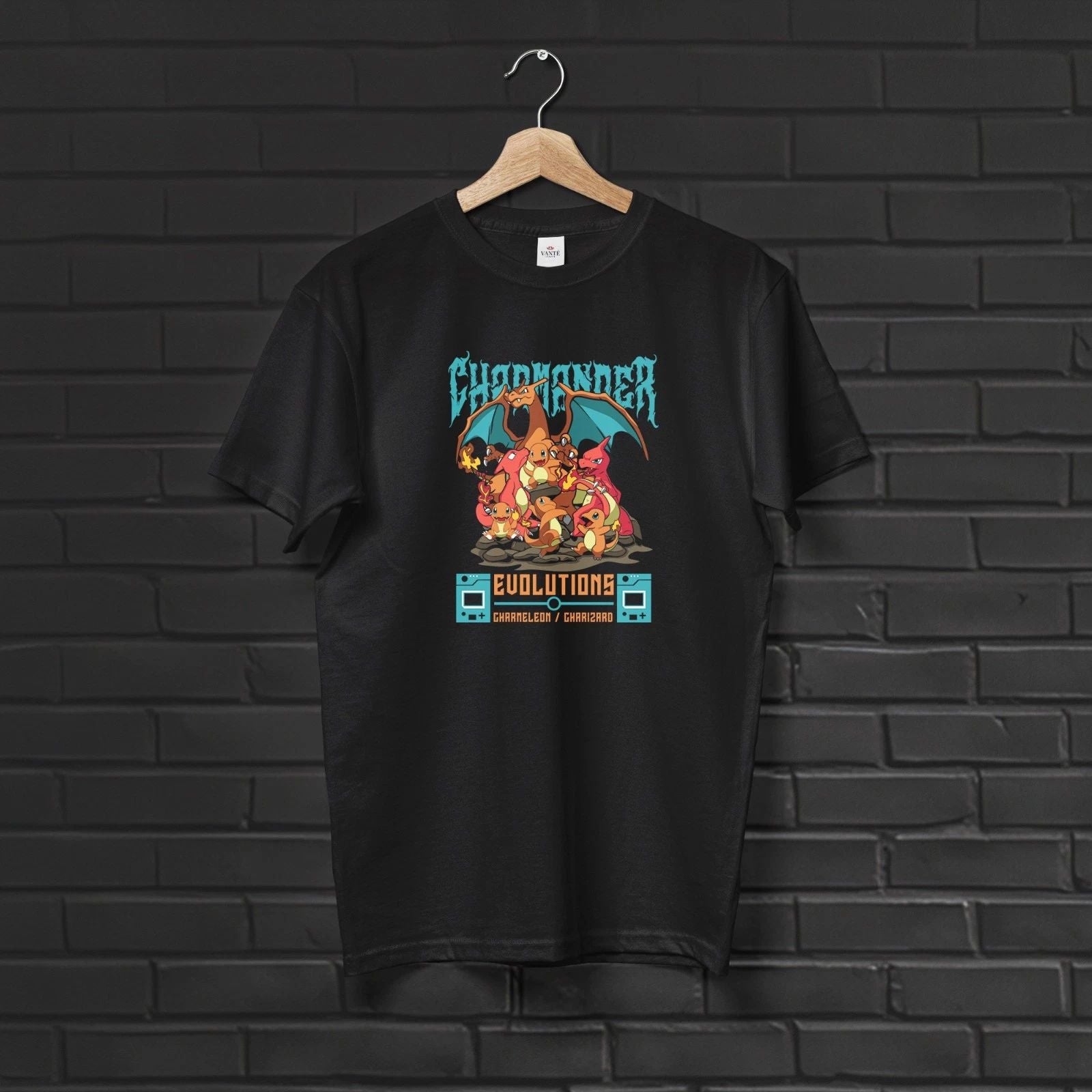 Charmander Evolution Graphic Tee Shirt Charmeleon Charizard Men’s Streetwear Top