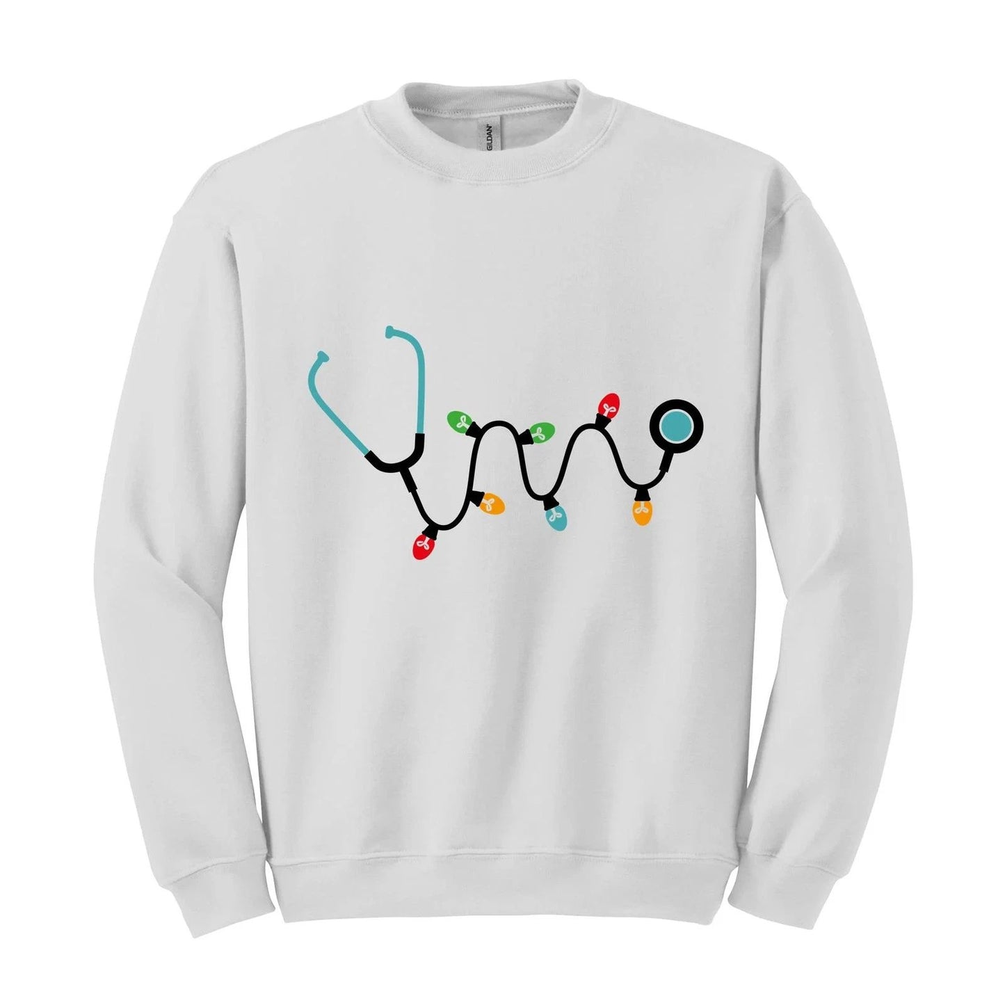 Christmas Stethoscope Sweatshirt, Nursing Sweatshirt, Cute Christmas Sweater, Ch