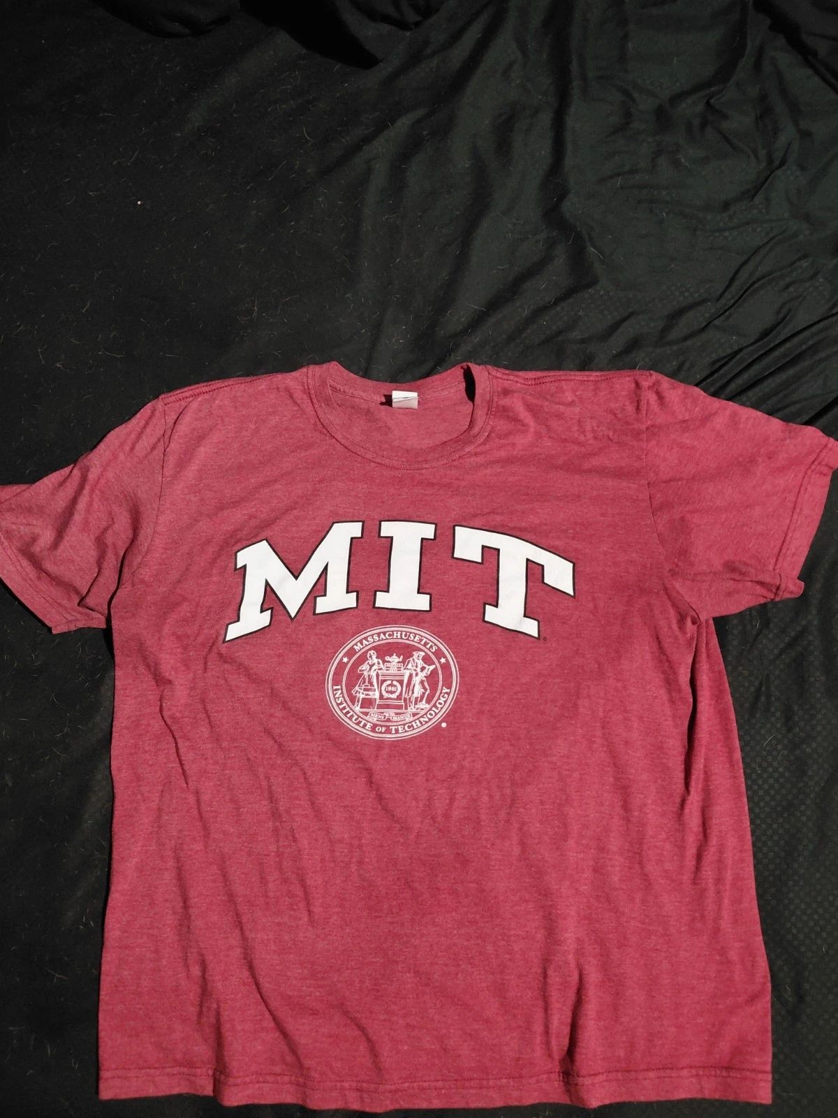 MIT T-Shirt Massachusetts Institute Of Technology Maroon Burgundy Unisex 2XL
