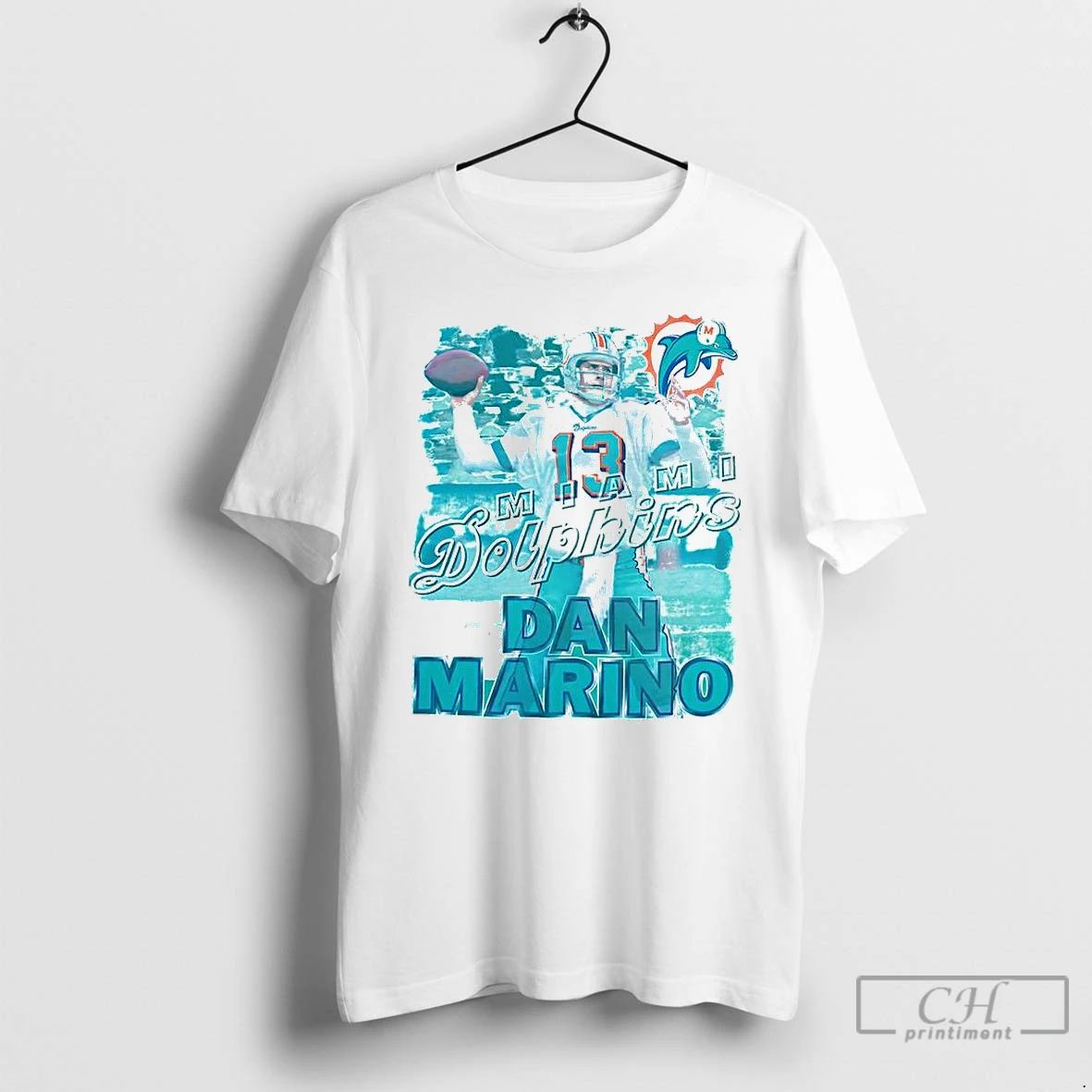 Premium Dan Marino Miami Dolphins Football Number 13 Mvp Retro T Shirts