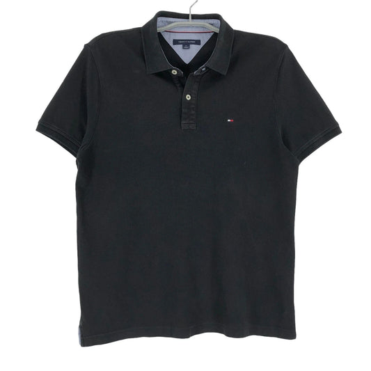 TOMMY HILFIGER Regular Black Polo Neck T-Shirt Men Size M