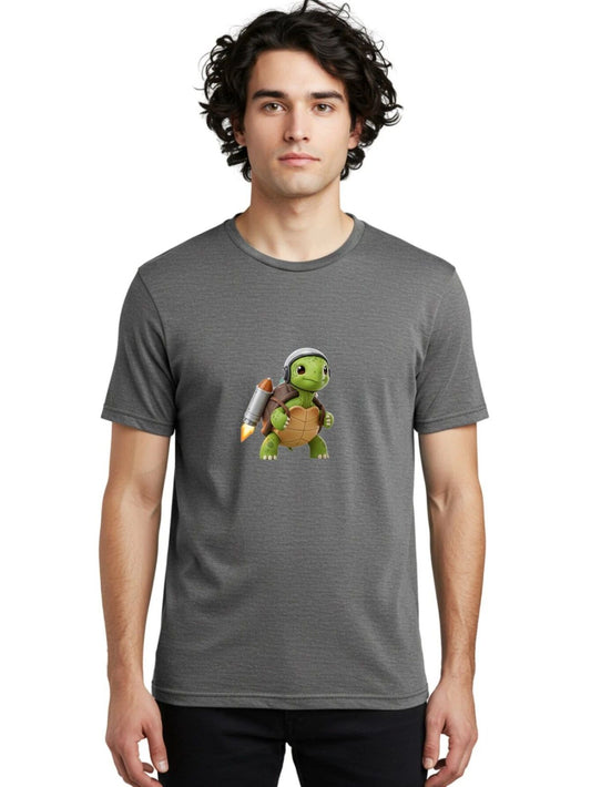 Rocket-Turtle Mens Graphic Tee, 100% Cotton, Casual Summer Wear