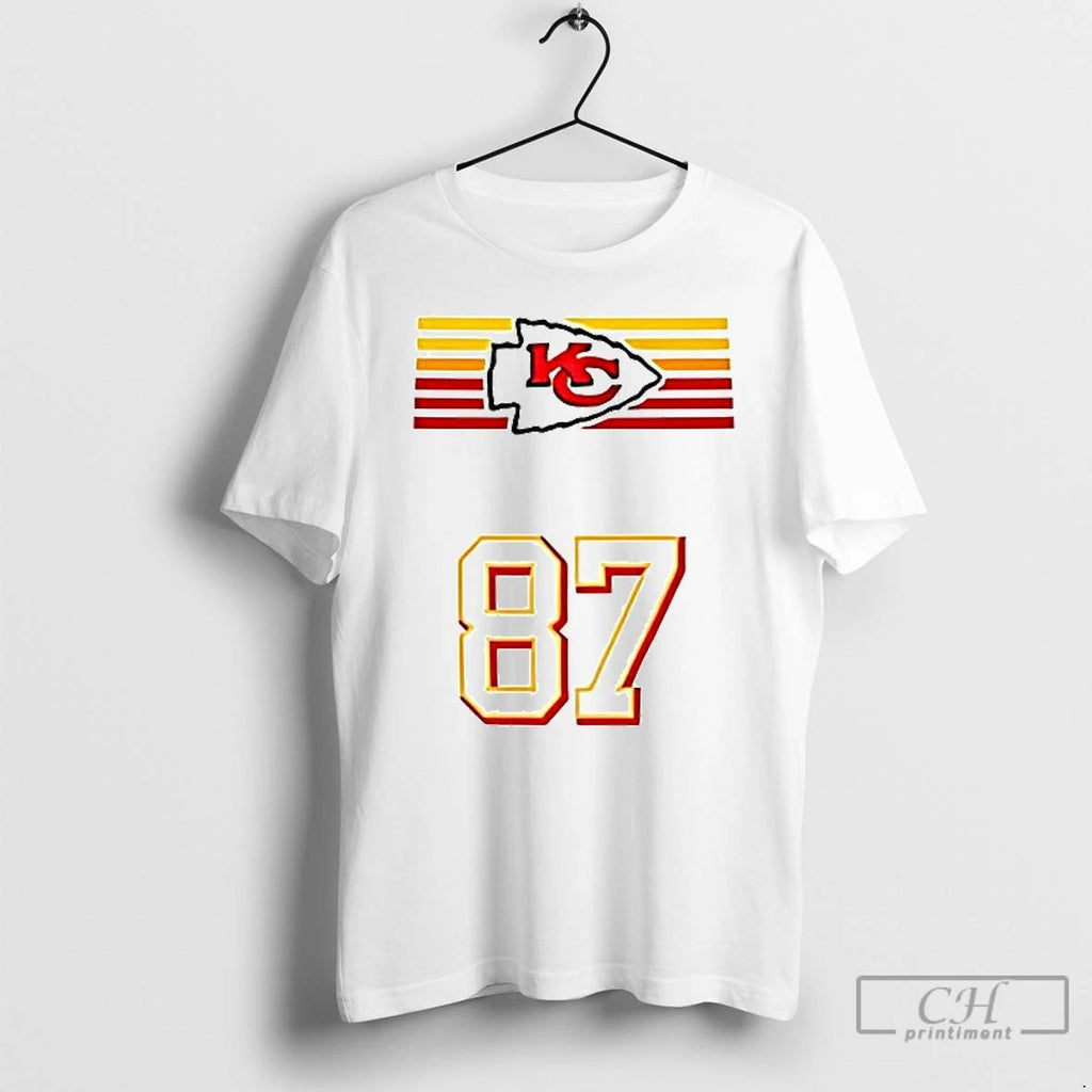 Premium Travis Kelce Pregame 87 Chiefs Logo T Shirts
