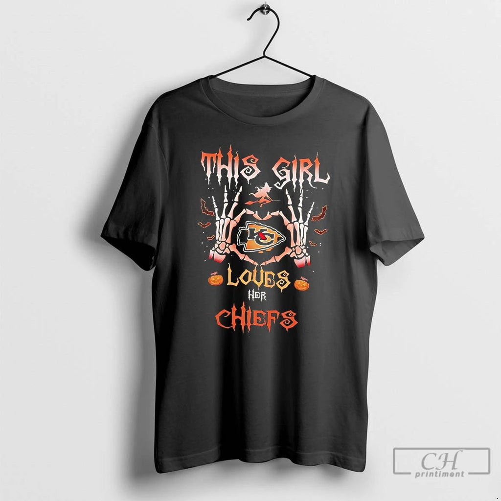 Classic Kansas City Chiefs This Girl Loves Her Chiefs Halloween T Shirts