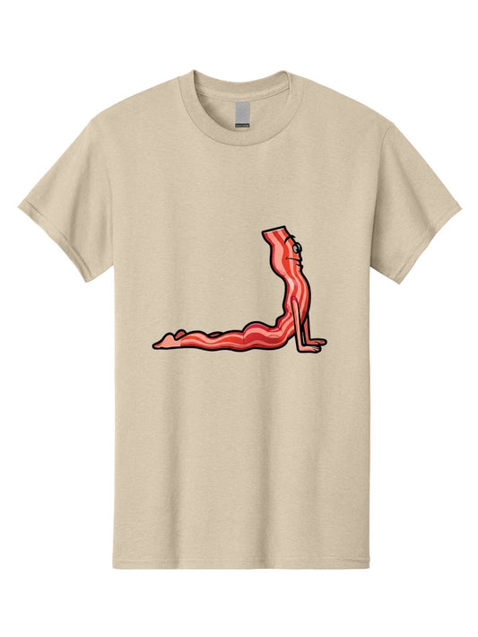 Bacon-Yoga Mens Graphic Tee, 100% Cotton, Casual Summer Wear