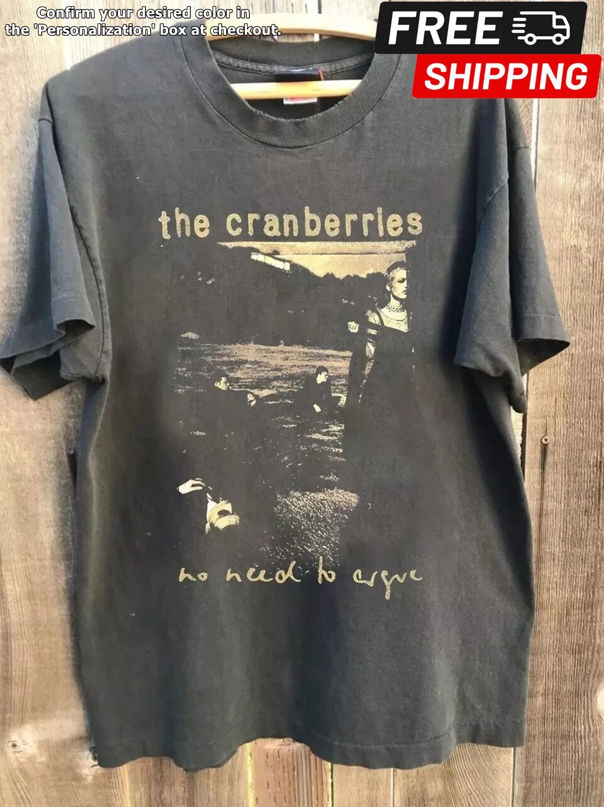 The Cranberries 1995 Tour Vintage Cotton Unisex Charcoal Unisex T-shirt S-5XL