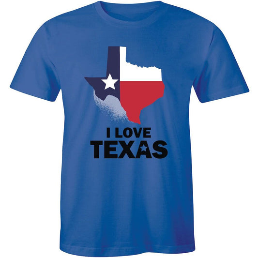 I Love Texas Map Flag Men's T-shirt Cute Home State Pride Texan Lonestar State