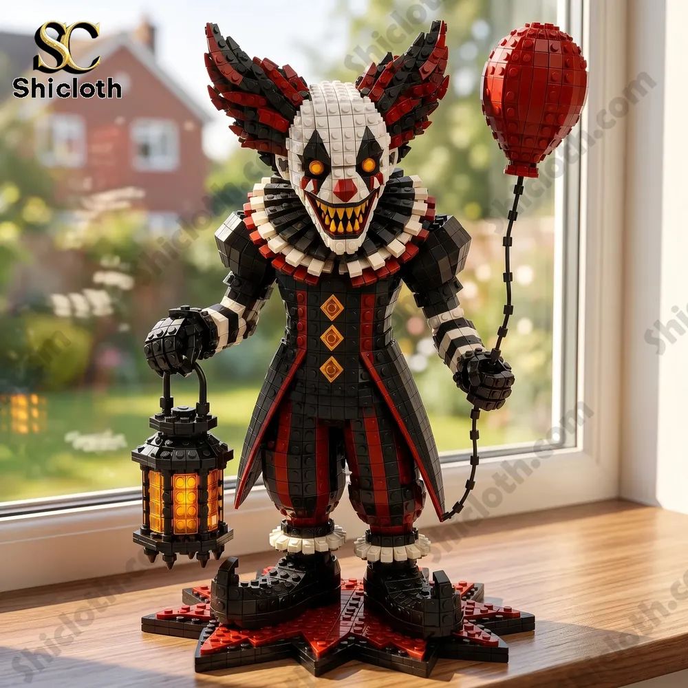 The Crimson Balloon Creepy Clown Building Set