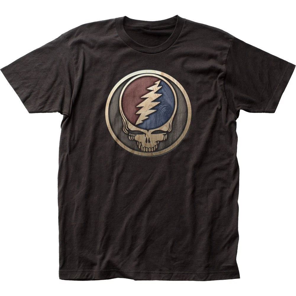 Grateful Dead Skull Logo Mens T Shirt Music Classic Concert Band Tee New Black