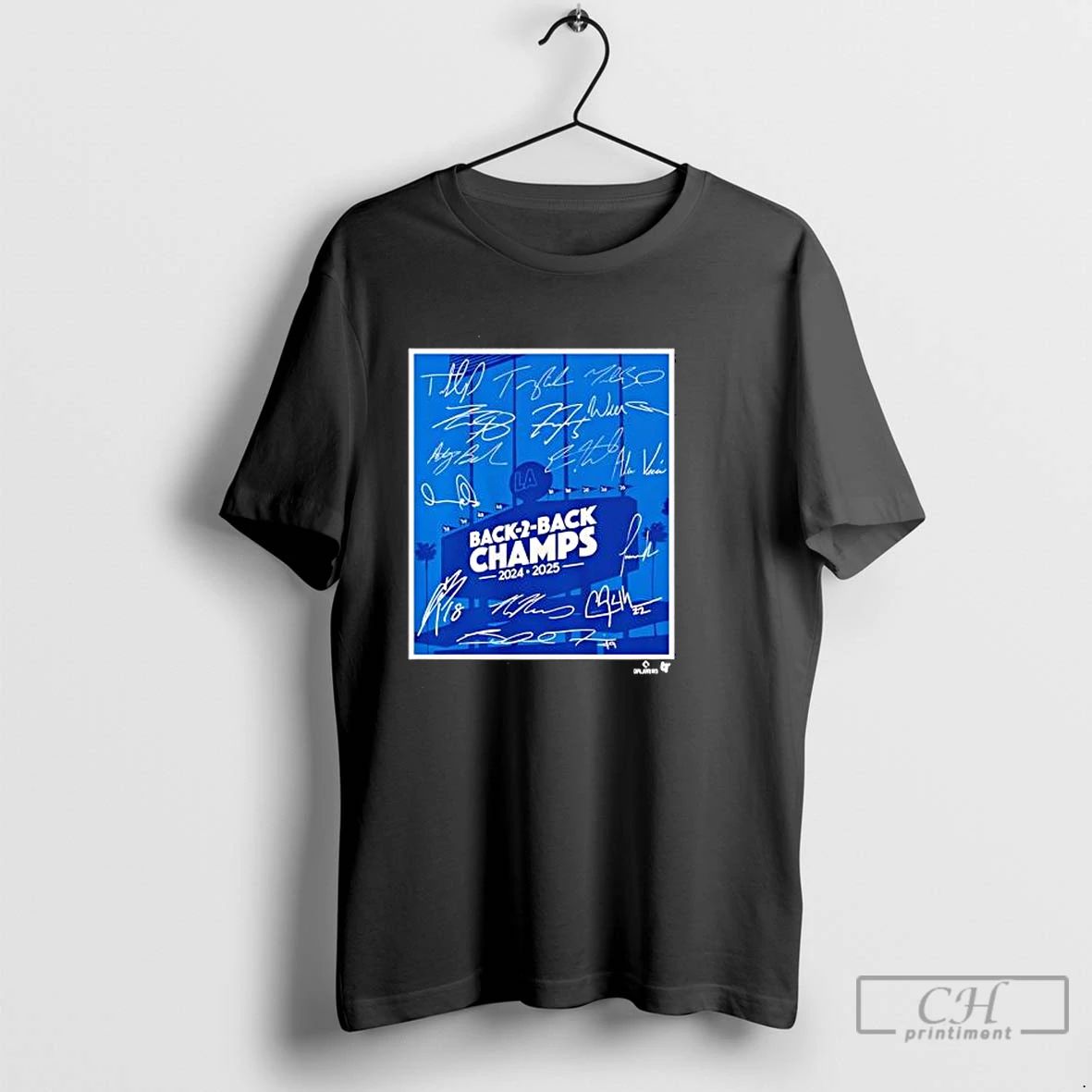 Classic Los Angeles Baseball Back To Back Champs Signatures T Shirts