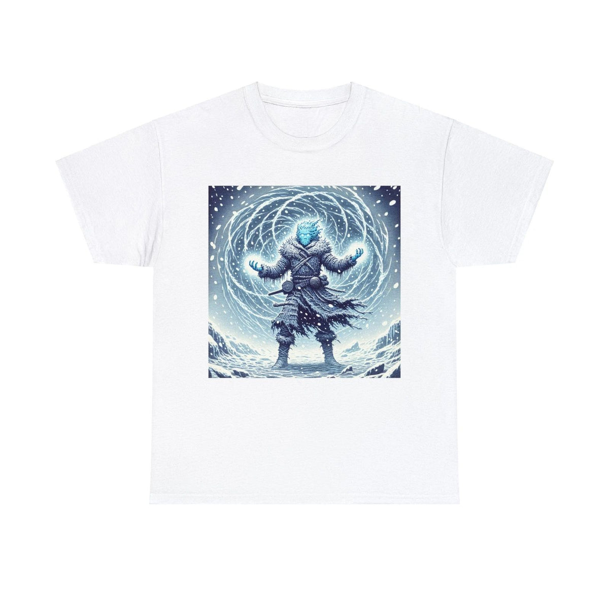 Unisex Adult T Shirt Frost Weaver Spellcaster Winter Fantasy Scary Snow Monster