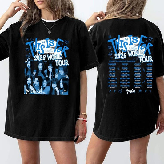 Vintage Twice This Is For World Tour T-shirt, Twice Kpop Tour 2026 Tee for Fans