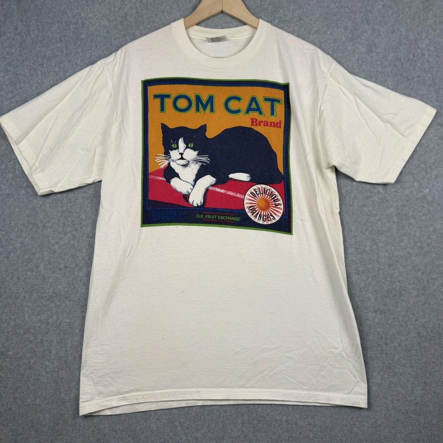 Vintage 90s Graphic Tee Wildwood Productions Tom Cat Oranges Unisex T-Shirt