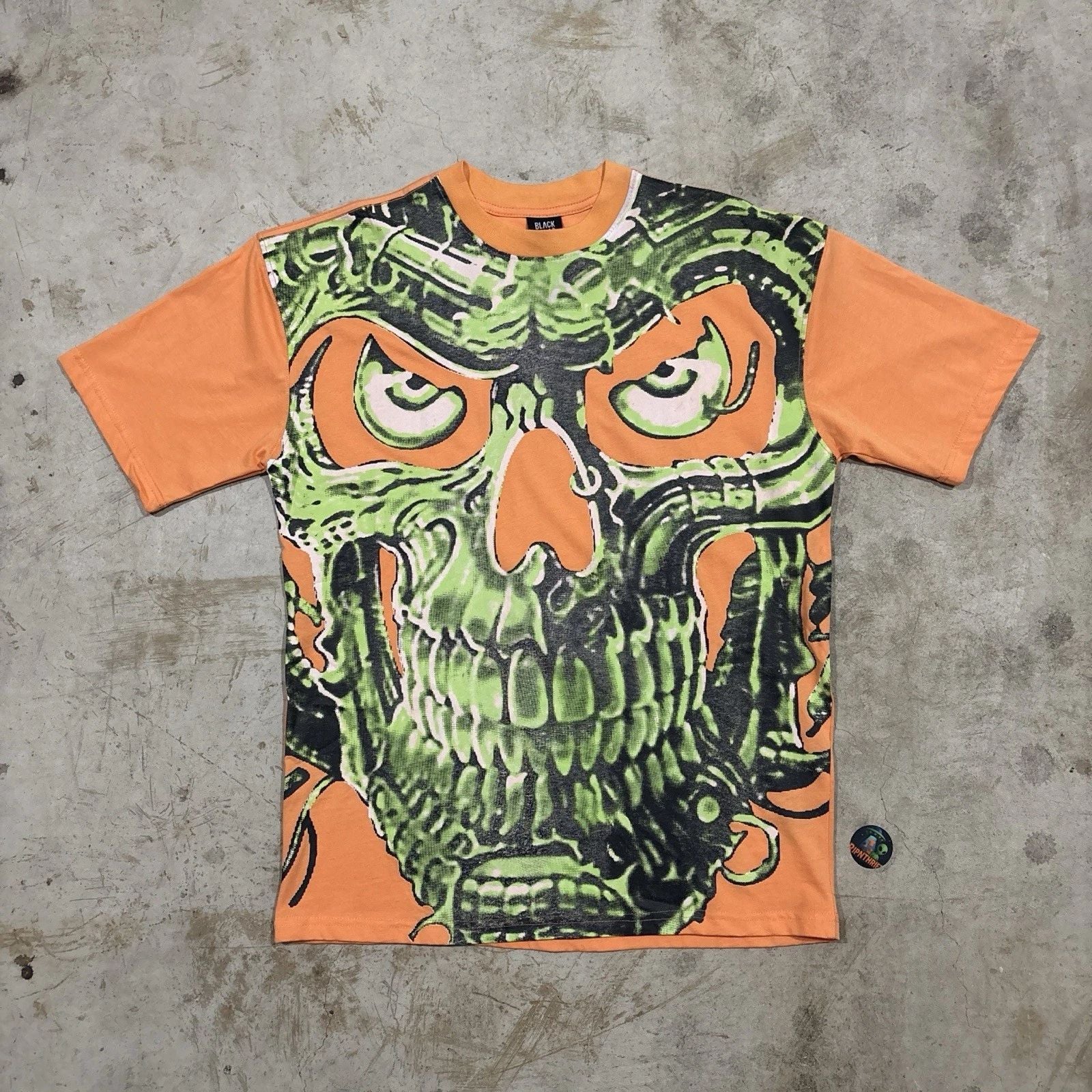 Modern Terminator skull AOP graphic tee Size M