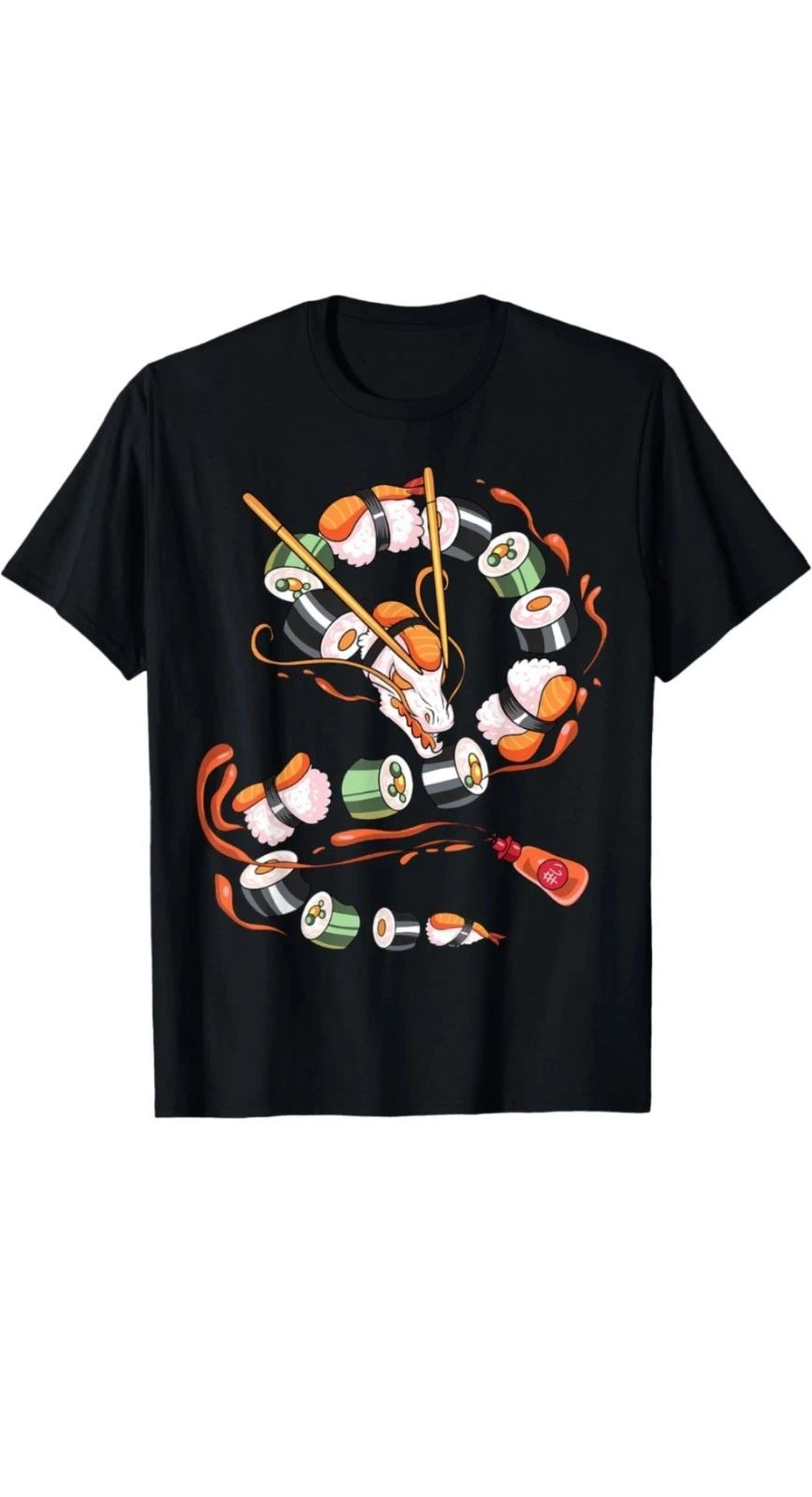 Sushi Dragon Roll Japanese Food Kawaii Dragon Anime Sushi T-Shirt