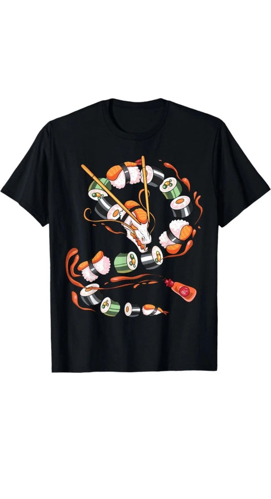 Sushi Dragon Roll Japanese Food Kawaii Dragon Anime Sushi T-Shirt