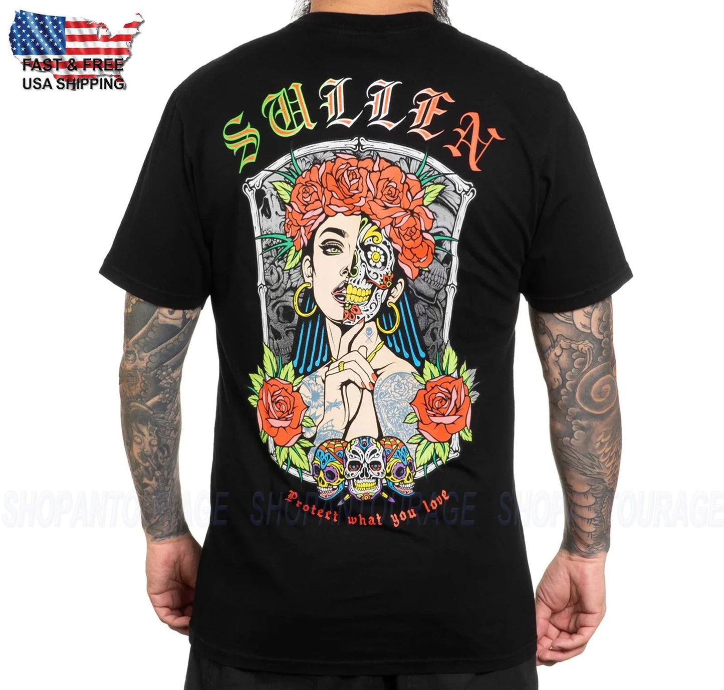 Sullen Art Collective Sugar Skull Premium SCM6511 Short Sleeve for Men