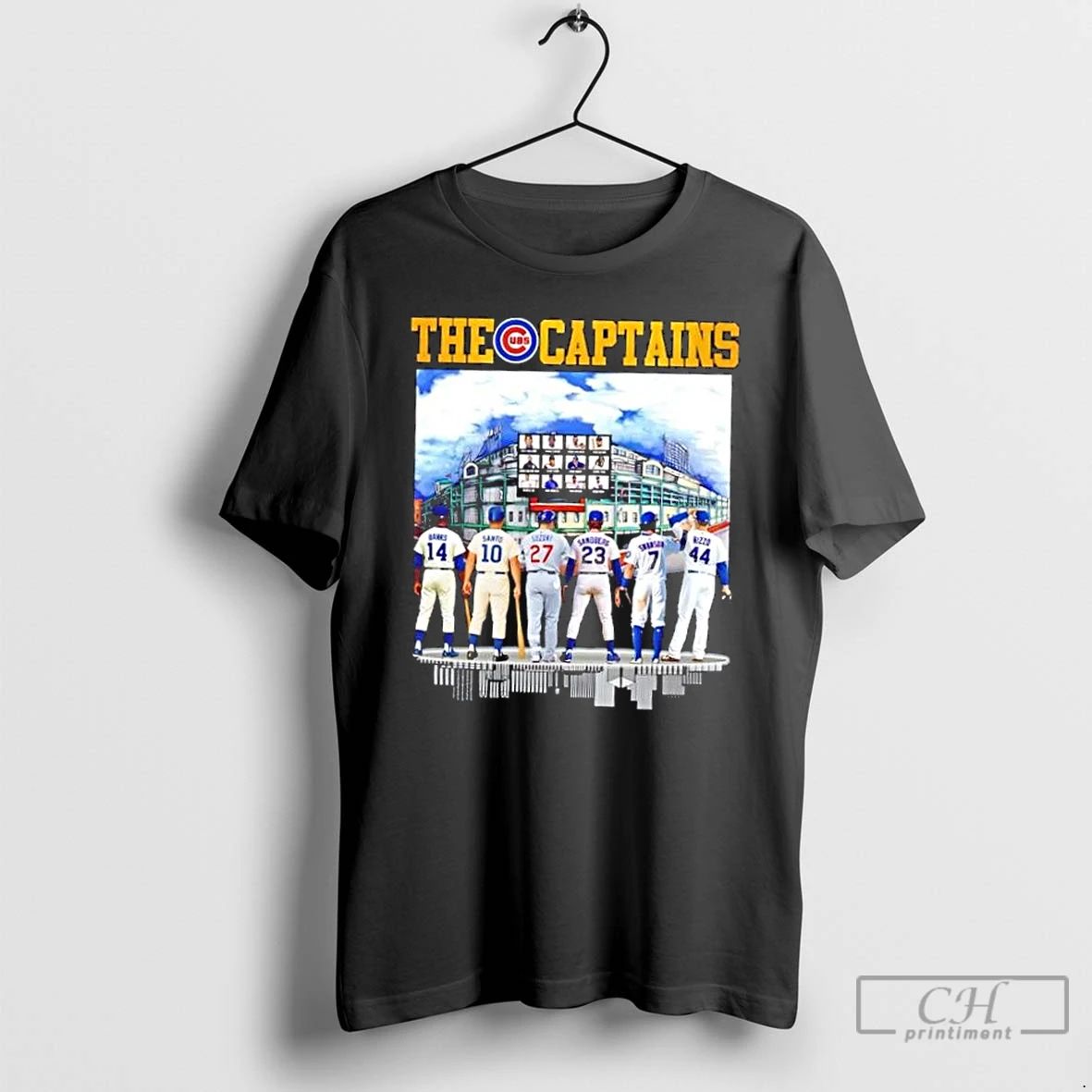 Classic Chicago Cubs Stadium The Captains Legends All Time Skyline T Shirts