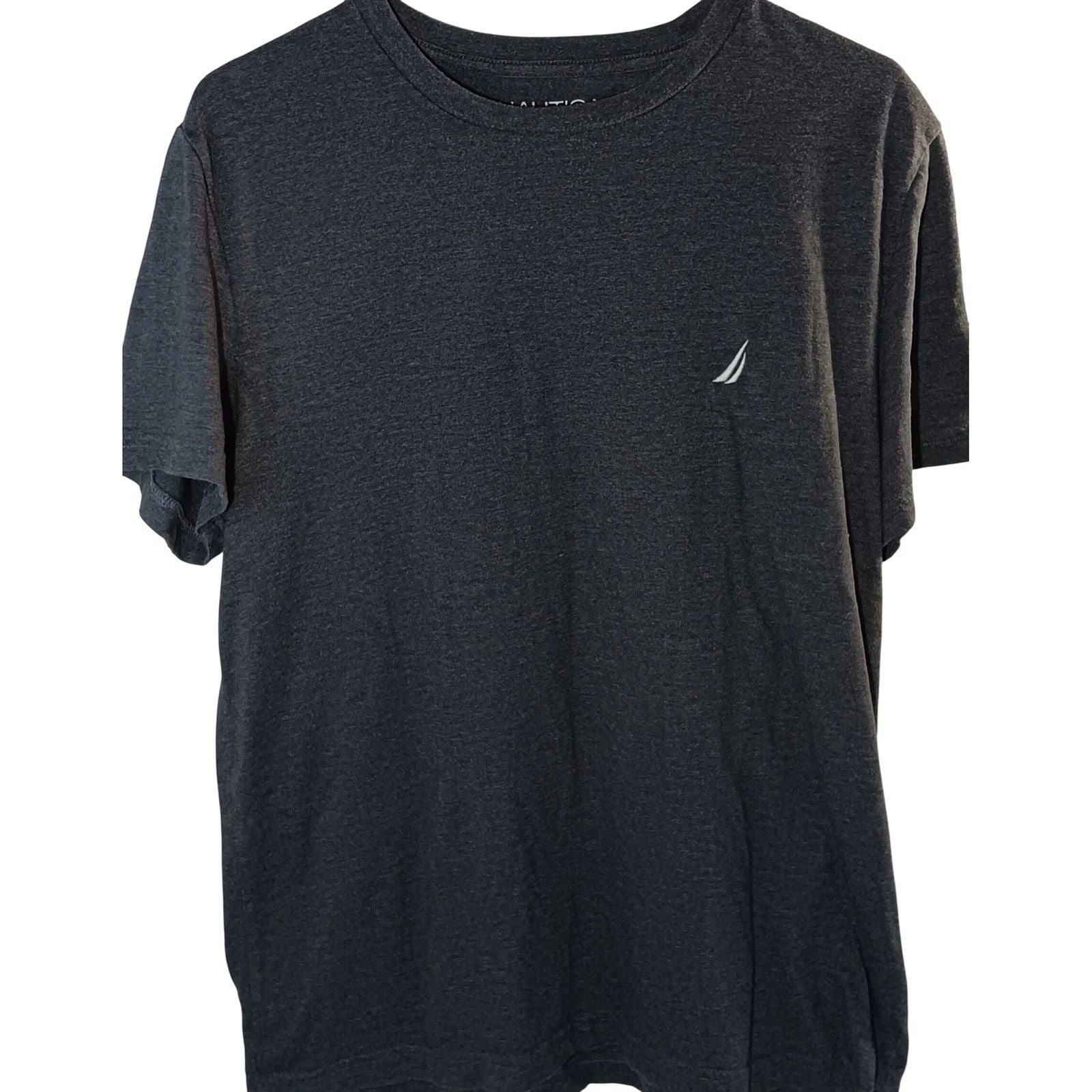 Nautica Mens Gray Heathered Short Sleeve T-Shirt Casual Minimalist Everyday