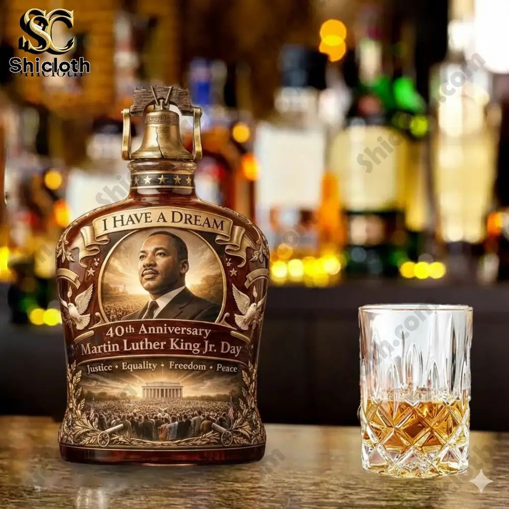Martin Luther King Jr. Day 40th Anniversary Whiskey Glass Bottle