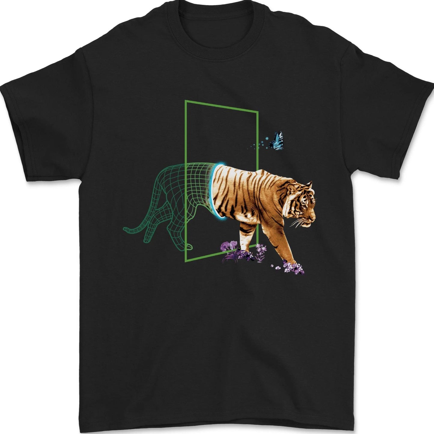A SCI-FI Tiger Mens T-Shirt 100% Cotton