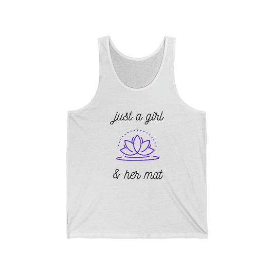 Just a Girl & Her Mat Tank Top; Yoga Shirt; Lotus Flower