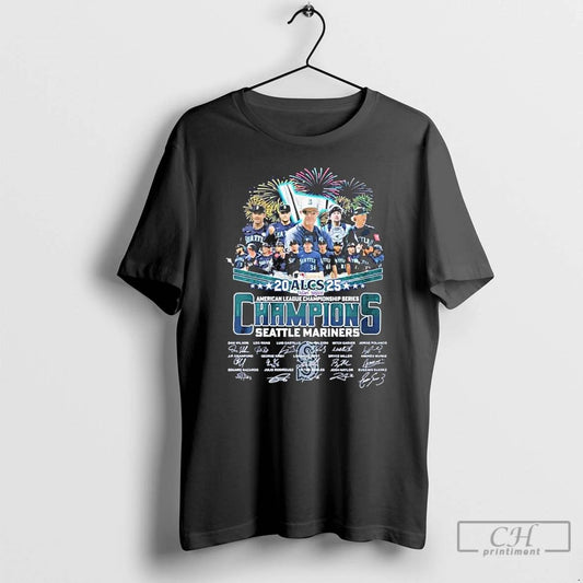 Classic Seattle Mariners Alcs 2025 American League Championship Series Champions Signatures T Shirts