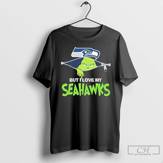 Classic The Grinch But I Love My Seahawks Logo T Shirts