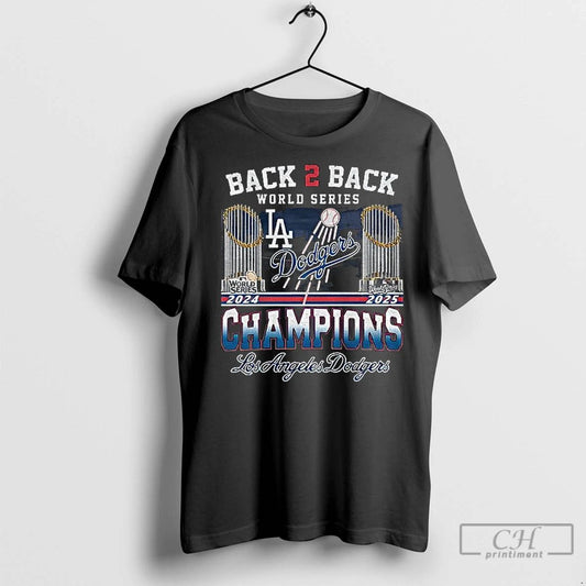 Classic Back 2 Back World Series Champions 2024 2025 Los Angeles Dodgers Mlb Baseball