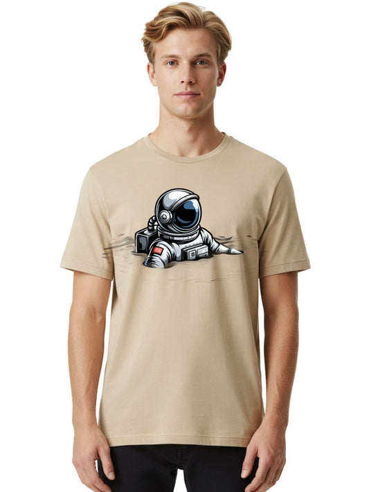 Astronaut-2 Mens Graphic Tee, 100% Cotton, Casual Summer Wear