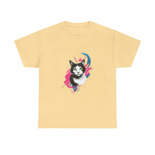 Cat Design Tshirt Kitten Wear Comfortable Clothing Artistic Style Feline Art Pet