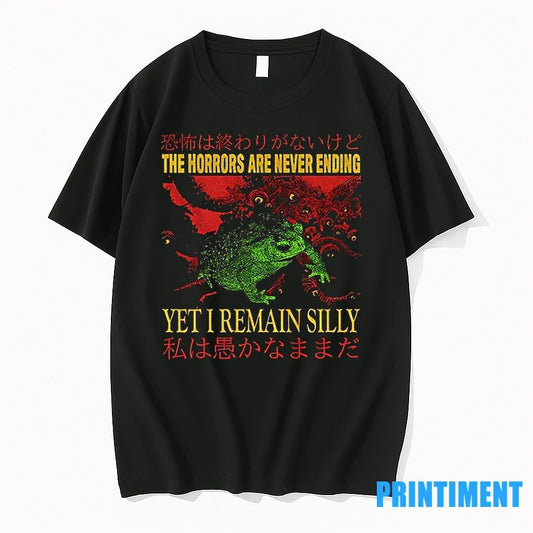 The Horrors Vintage Japanese Frog The Horrors Are Never Ending Yet I Remain Silly Tshirts