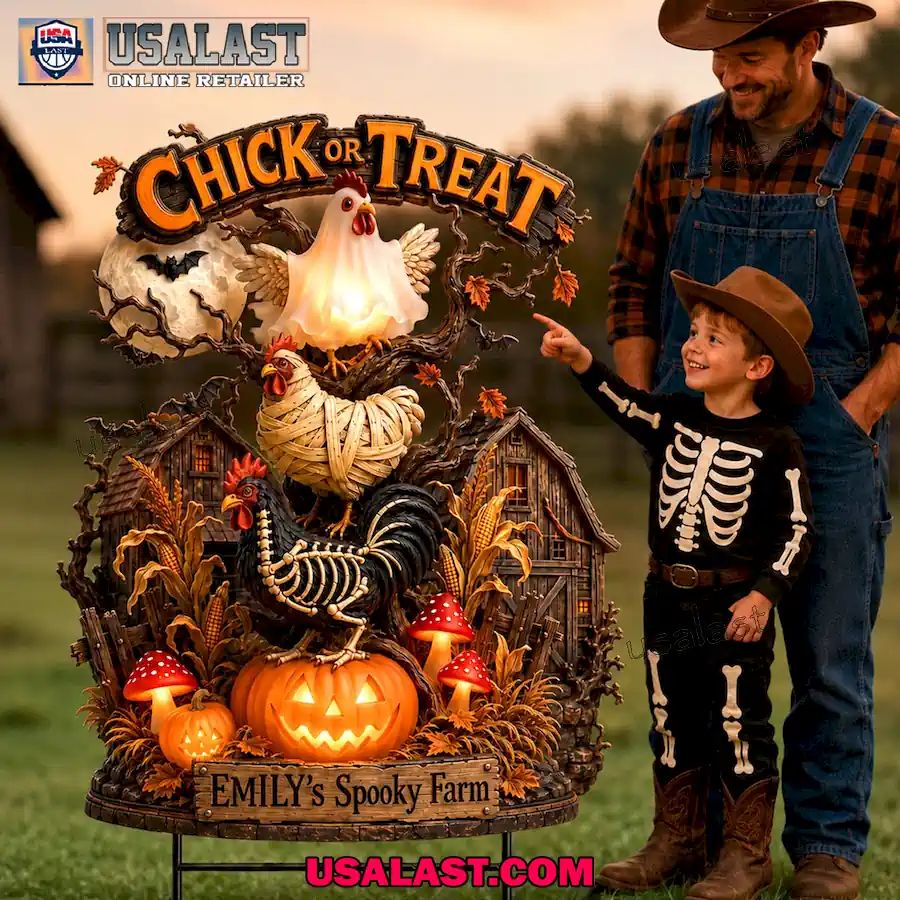 Chick Or Treat Spooky Farm Halloween 2026 Custom Yard Sign
