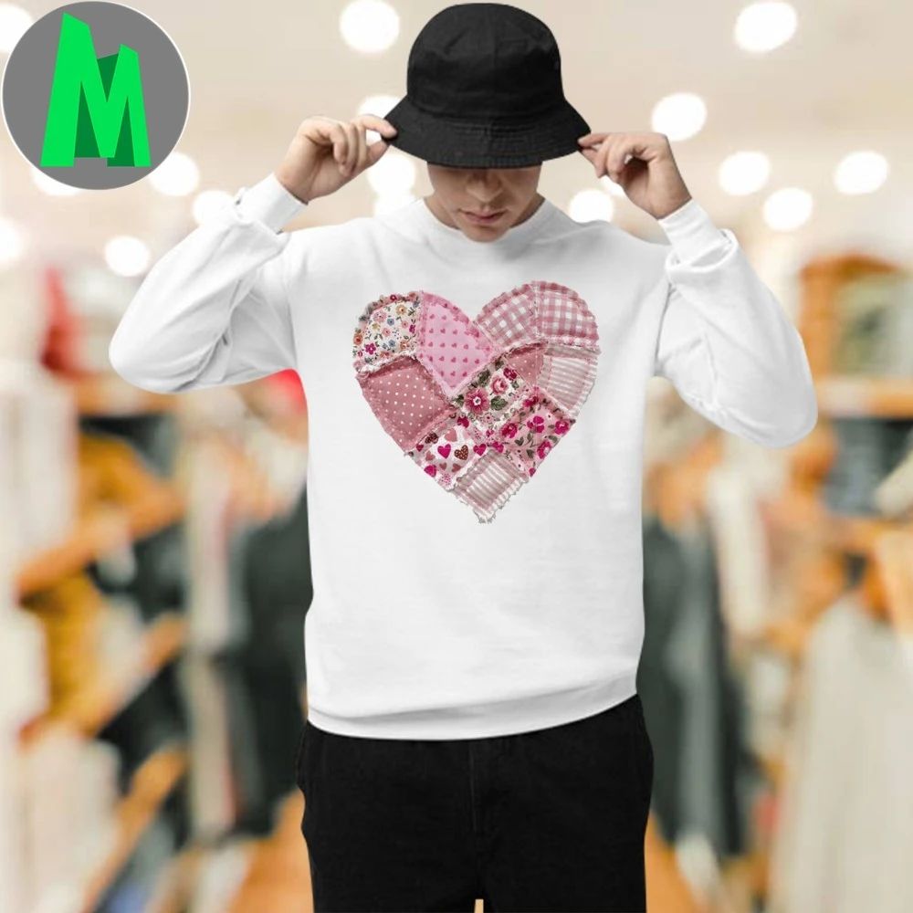Crochet heart valentine heart valentines day T-Shirt