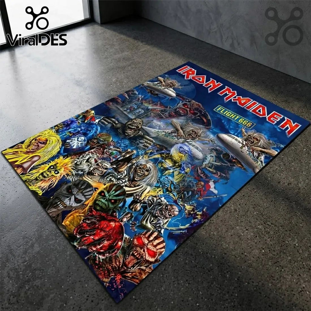Iron Maiden Flight 666 Eddie Montage Rectangular Rug