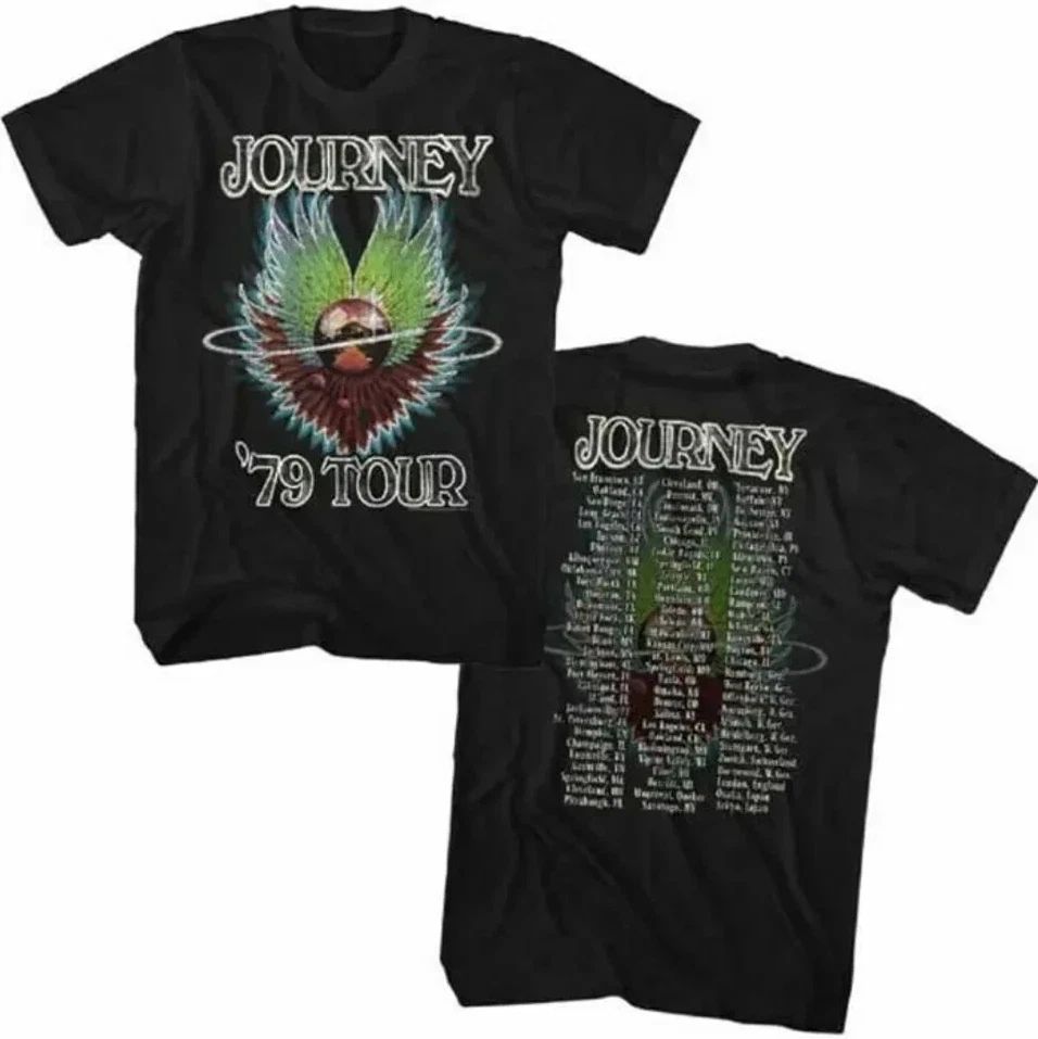Journey Vintage Concert T-shirt - 1979 Tour Men's Unisex Black Fashion Shirt