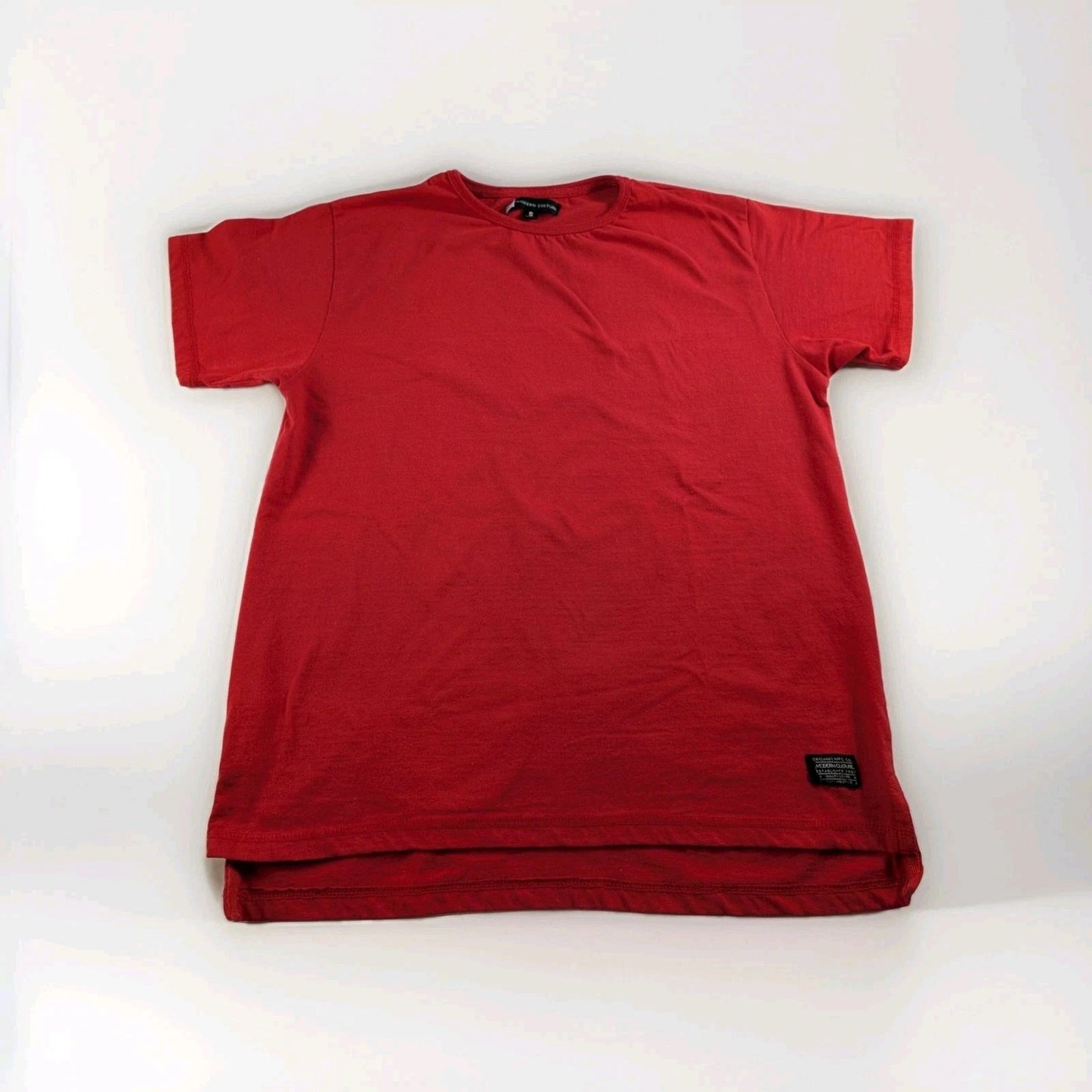 Modern Culture Red Short Sleeve T-Shirt Men's Size S Small Pre-Owned Drop Hem