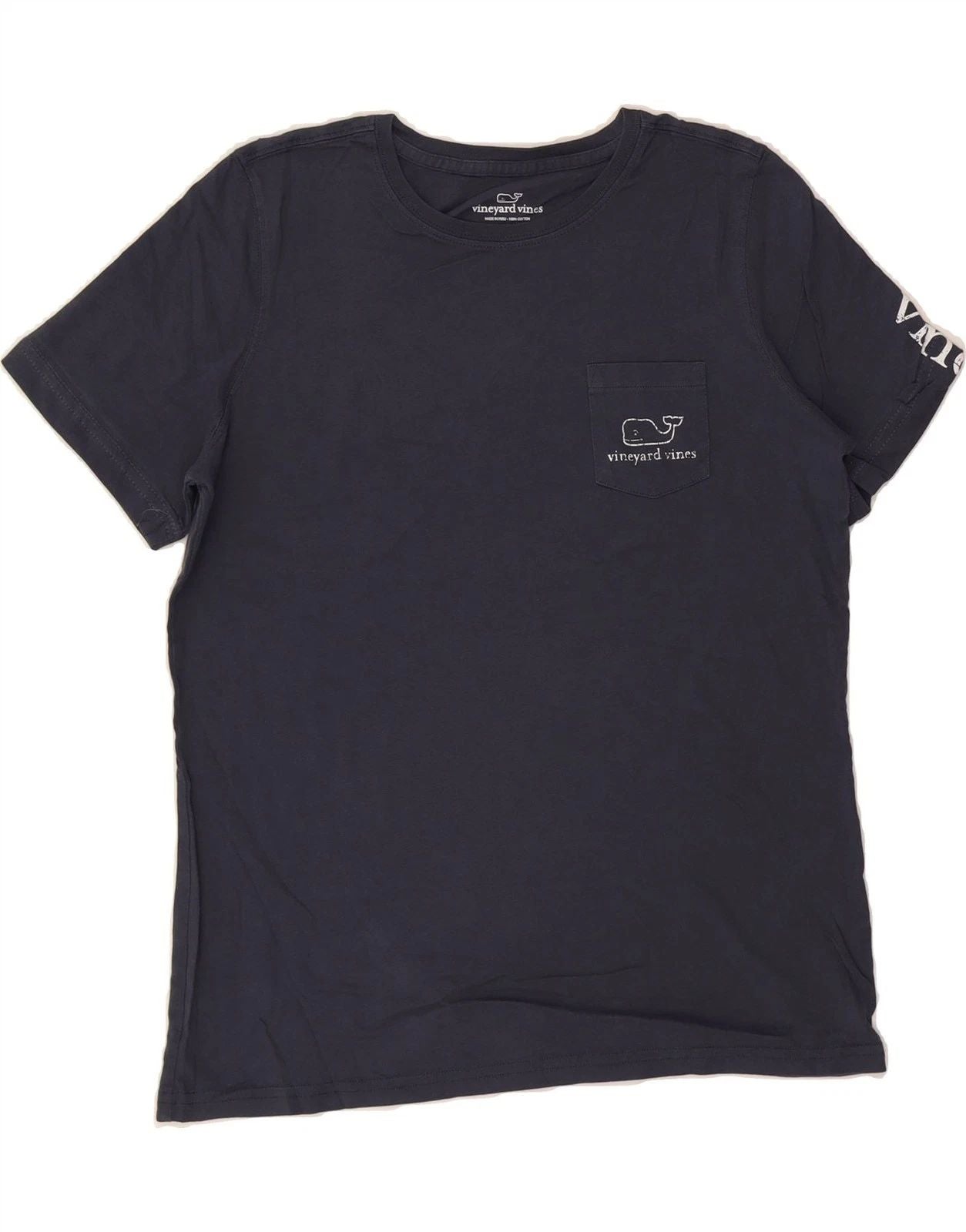 VINEYARD VINES Mens Graphic T-Shirt Top Small Navy Blue Cotton BN09